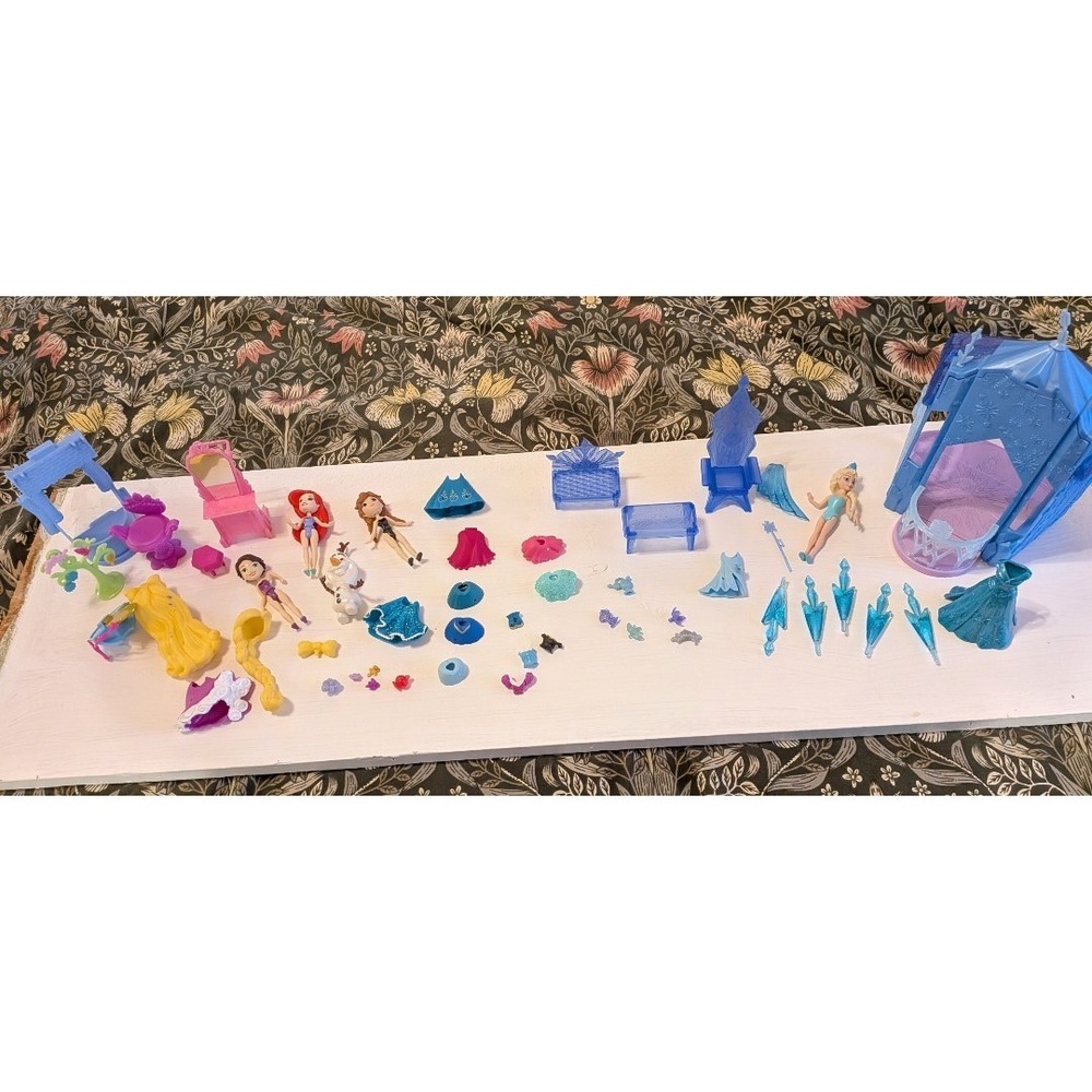 Disney Princess Magic Clip Lot Elsa Anna Ariel Rapunzel Olaf Dolls Dress Clothes